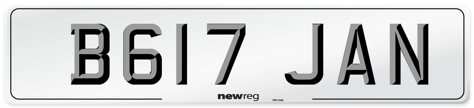B617 JAN Number Plate from New Reg